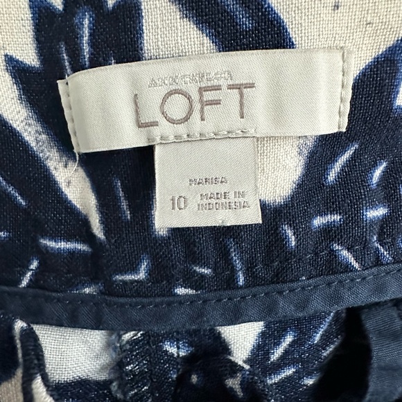 Loft Wide Leg Linen Crop Pants, Size 10 - Picture 3 of 5